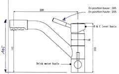 Filtre sous-évier avec robinet 3 voies court 4